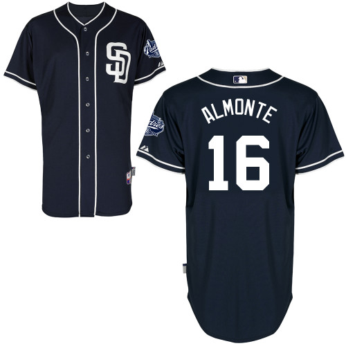 Abraham Almonte #16 Youth Baseball Jersey-San Diego Padres Authentic Alternate 1 Cool Base MLB Jersey